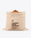 Canvas Sack with Hazelnuts Mockup