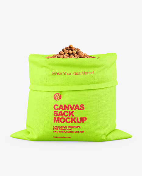 Canvas Sack with Hazelnuts Mockup