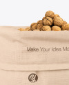 Canvas Sack with Walnuts Mockup