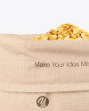 Canvas Sack with Roasted Peanuts Mockup