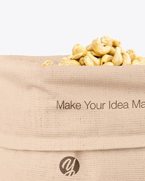 Canvas Sack with White Cashew Mockup