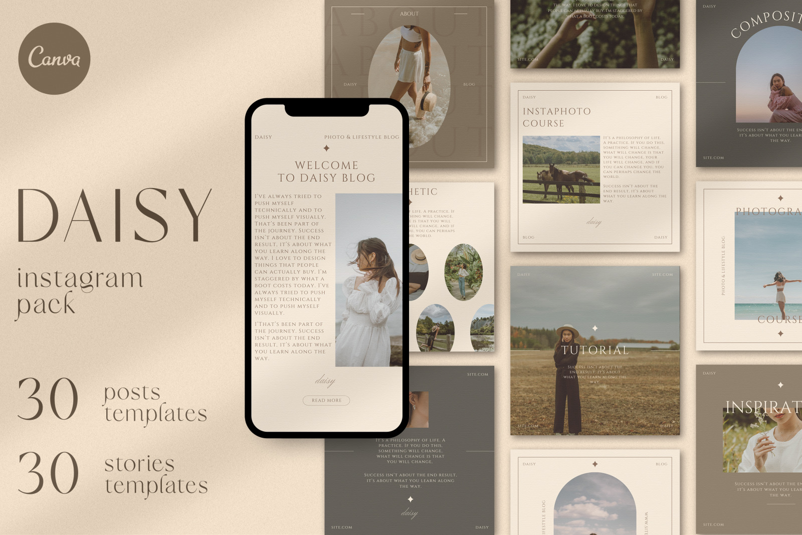 60 Instagram Templates For Canva | Daisy Collection