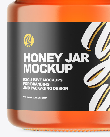 Clear Glass Honey Jar Mockup