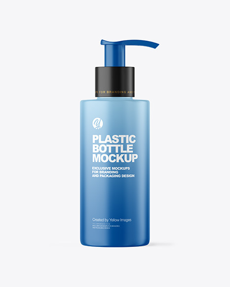 Matte Cosmetic Bottle with Pump Mockup Matte Cosmetic Bottle with Pump Mockup