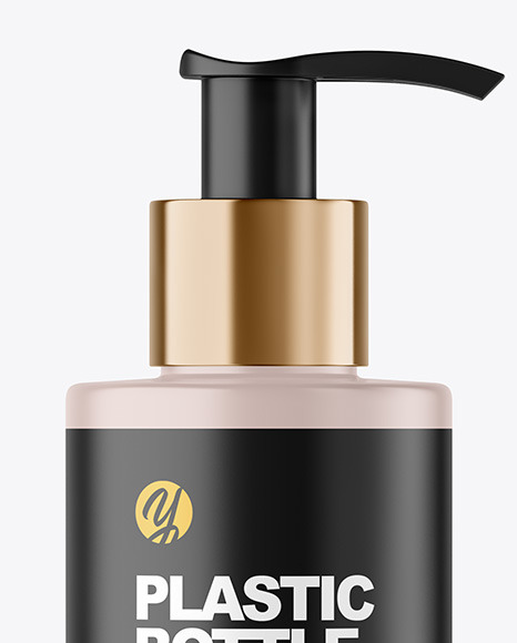 Matte Cosmetic Bottle with Pump Mockup