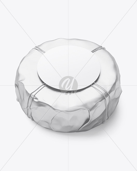 Cheese Wheel Wrapped In Metallized Paper Mockup - Free Download Images ...