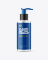 Clear Cosmetic Bottle with Pump Mockup Clear Cosmetic Bottle with Pump Mockup