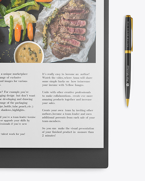 Clipboard with Pen Mockup