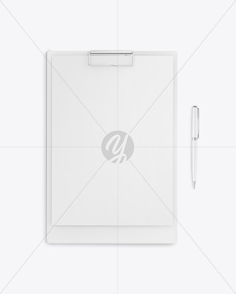 Clipboard with Pen Mockup