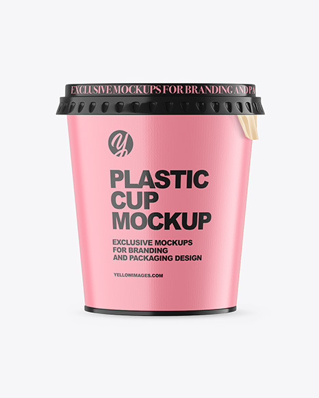 Glossy Plastic Cup Mockup