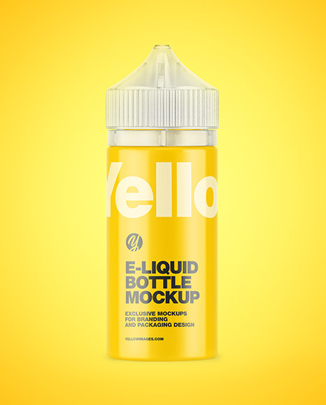 Glossy E-Liquid Bottle w/ Frosted Cap Mockup