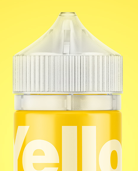 Glossy E-Liquid Bottle w/ Frosted Cap Mockup