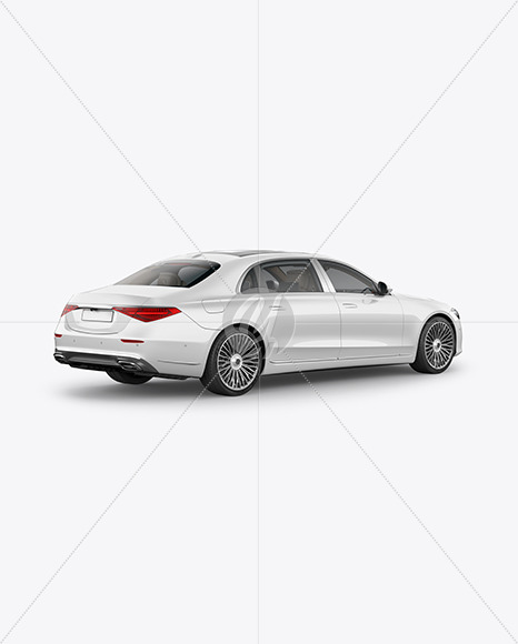 Luxury Car Mockup - Back Half Side View