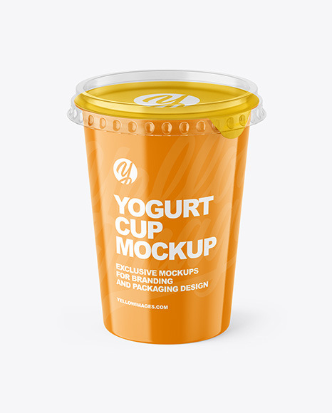 Glossy Yogurt Cup Mockup