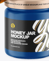 Matte Honey Jar w/ Wooden Dipper Mockup