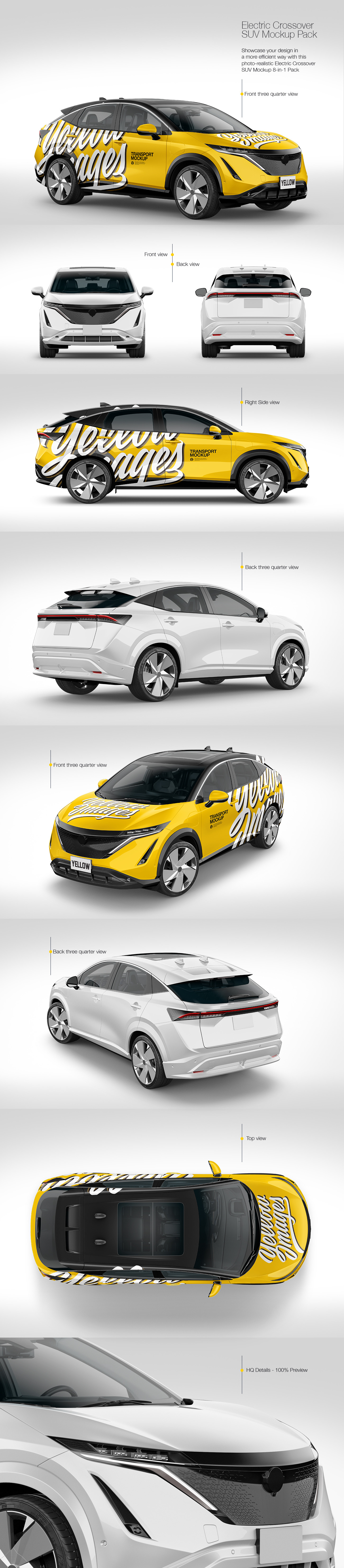 Electric Crossover SUV Mockup Pack Electric Crossover SUV Mockup Pack