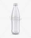 Clear PET Bottle With Water Mockup