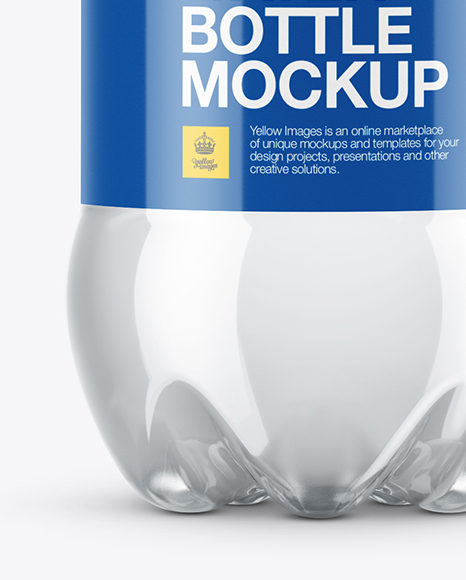 Clear PET Bottle With Water Mockup