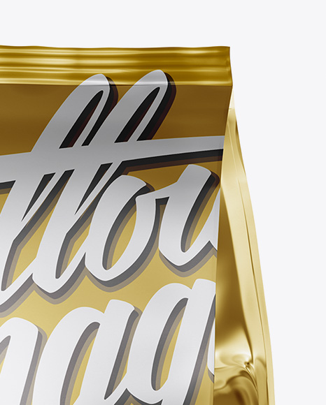 Metallic Snack Bag Mockup - Half Side View