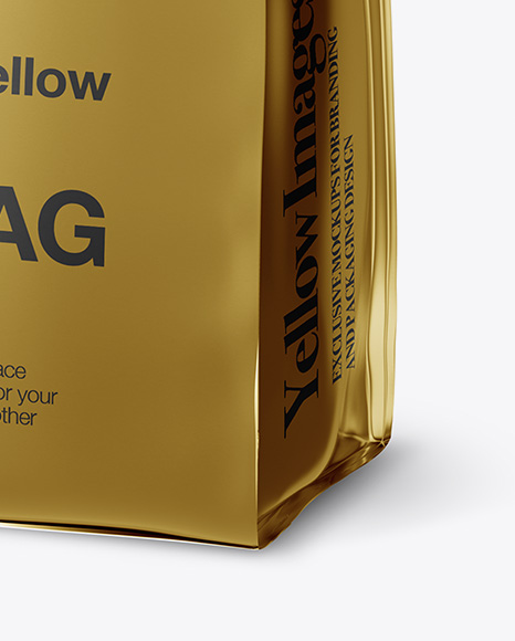 Metallic Snack Bag Mockup - Half Side View