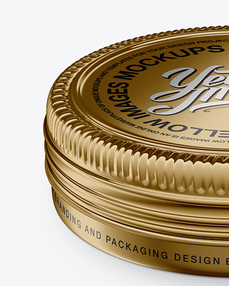 Metal Round Tin Box Mockup (High-Angle Shot)