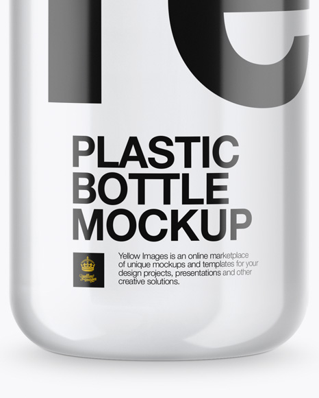 Clear PET Bottle With Water Mockup