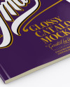 Glossy Catalogue Mockup - Half Side View (High-Angle Shot)