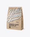 Kraft Snack Bag Mockup - Half Side View