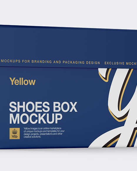 Paper Shoes Box Mockup - Half Side View