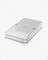 Glossy Tin Box Mockup - Half Side View