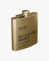 Metal Flask Mockup - Half Side View (High-Angle Shot)