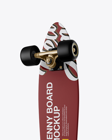 Penny Board Mockup - Back Half Side View