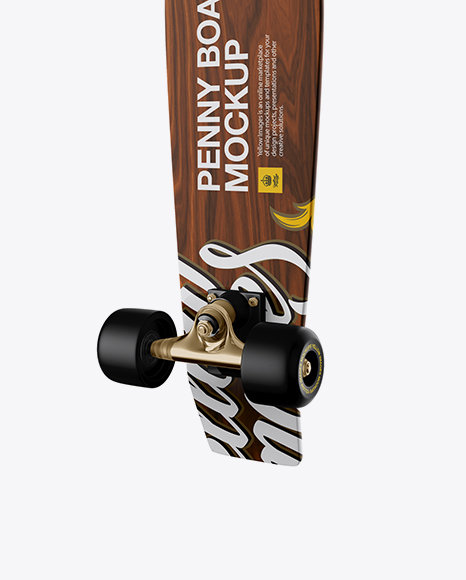 Penny Board Mockup - Back Half Side View