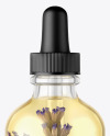 Glass Cosmetic Dropper Bottle With Flowers Mockup