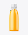 Orange Juice Bottle With Wrapped Paper Cap Mockup