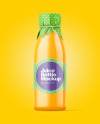 Orange Juice Bottle With Wrapped Paper Cap Mockup