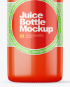 Tomato Juice Bottle With Wrapped Paper Cap Mockup