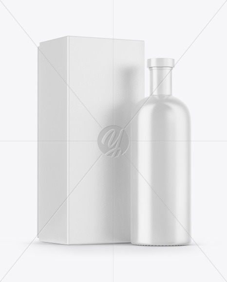 Ceramic Bottle with Box Mockup