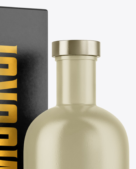 Ceramic Bottle with Box Mockup