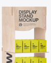 Wooden Display Stand w/ Boxes Mockup