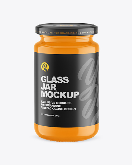 Glossy Glass Jar Mockup