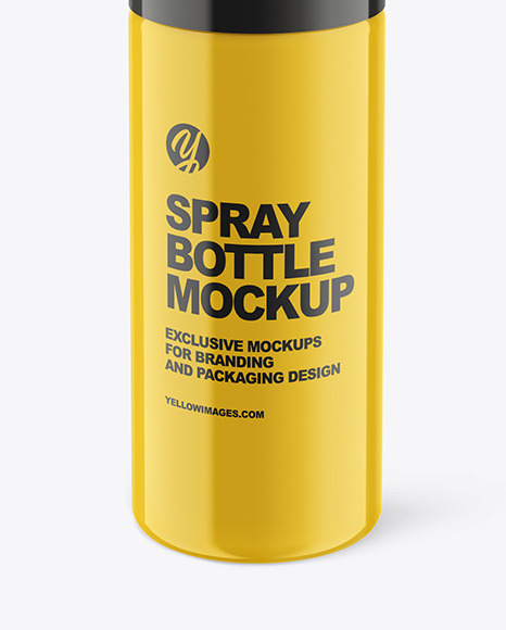 Glossy Spray Bottle Mockup