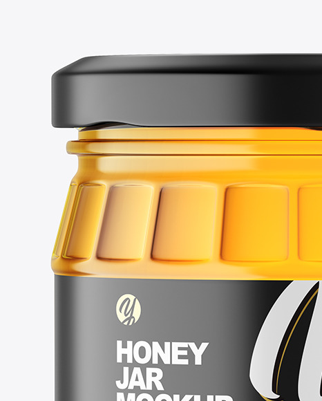 Clear Glass Honey Jar Mockup