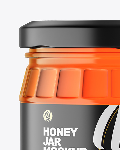 Clear Glass Honey Jar Mockup