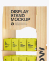 Wooden Display Stand w/ Boxes Mockup