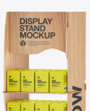 Wooden Display Stand w/ Boxes Mockup