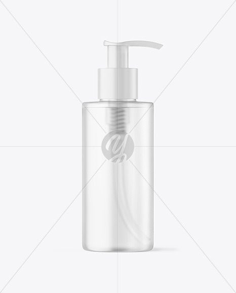 Frosted Cosmetic Bottle with Pump Mockup