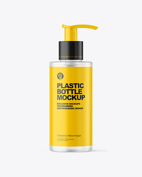 Frosted Cosmetic Bottle with Pump Mockup Frosted Cosmetic Bottle with Pump Mockup
