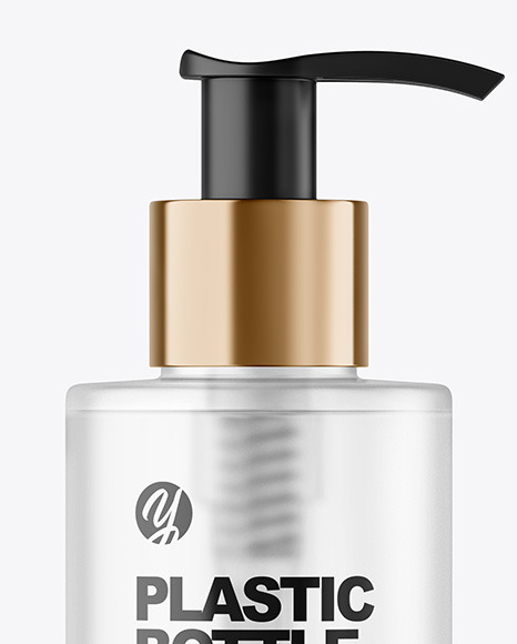 Frosted Cosmetic Bottle with Pump Mockup