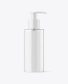 Clear Liquid Soap Bottle with Pump Mockup